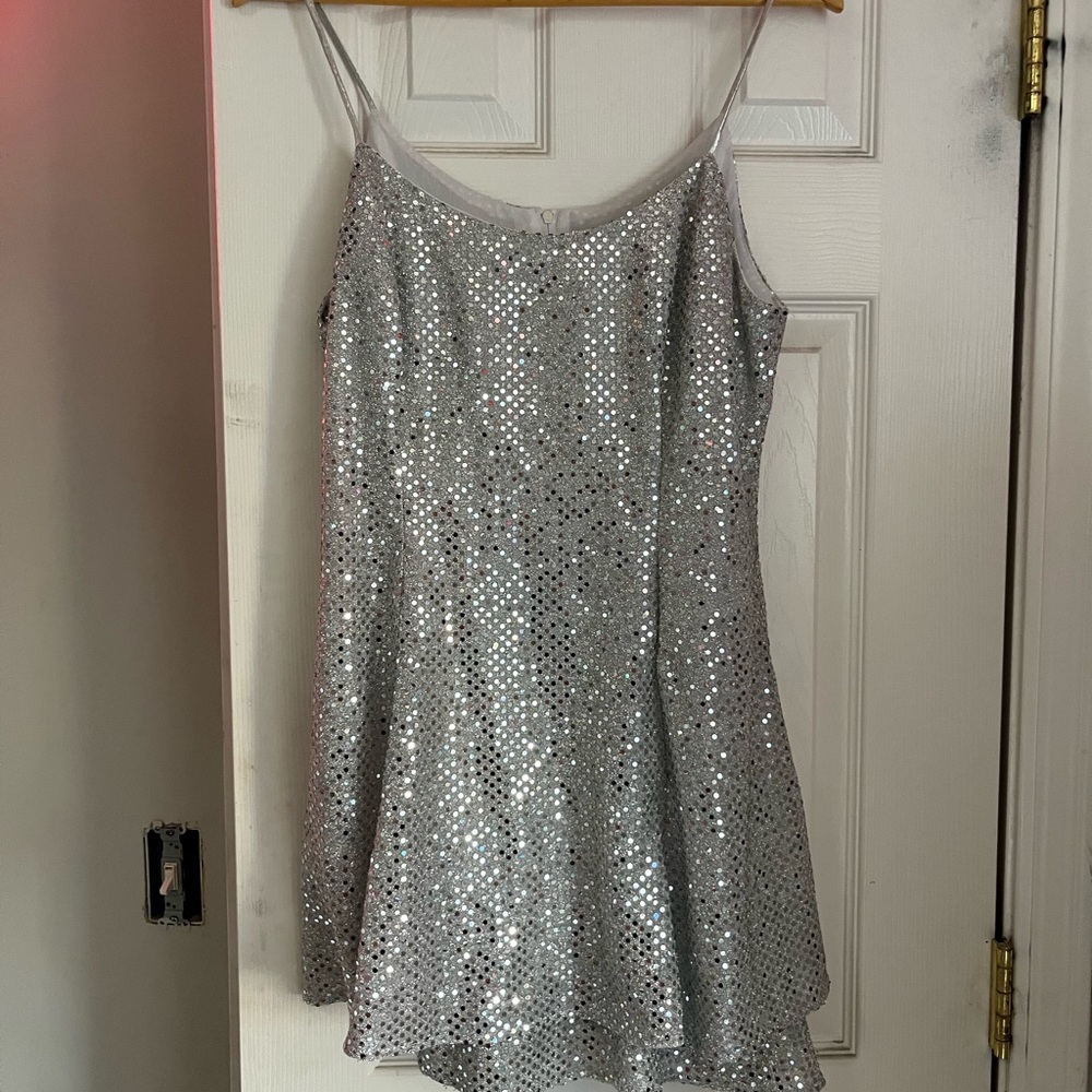 Maurices Silver Sequin Mini Dress